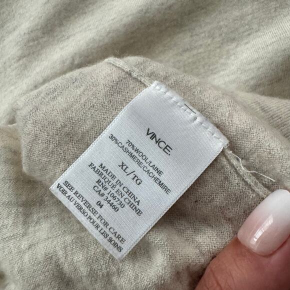 VINCE Men’s Sweater Rolled Neck Beige Wool Cashmere Size XL - Picture 5 of 5